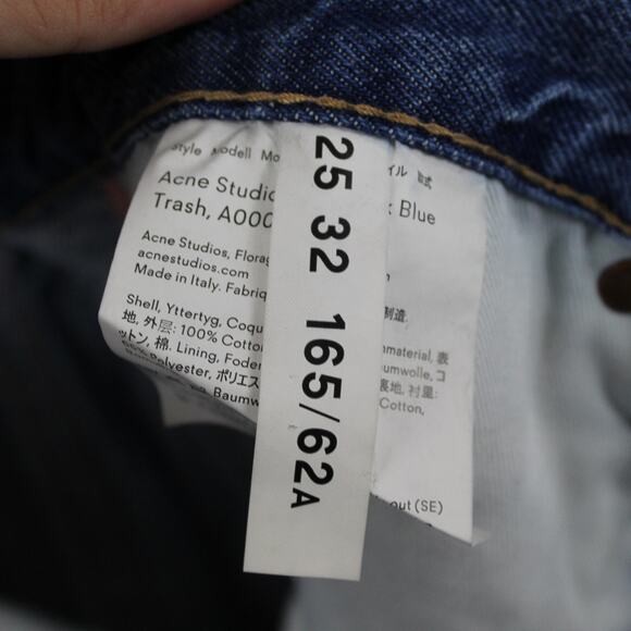 Acne Studios Jeans Womens 25 Dark Blue 1997 Trash Straight Denim Casual Chic - Picture 11 of 16